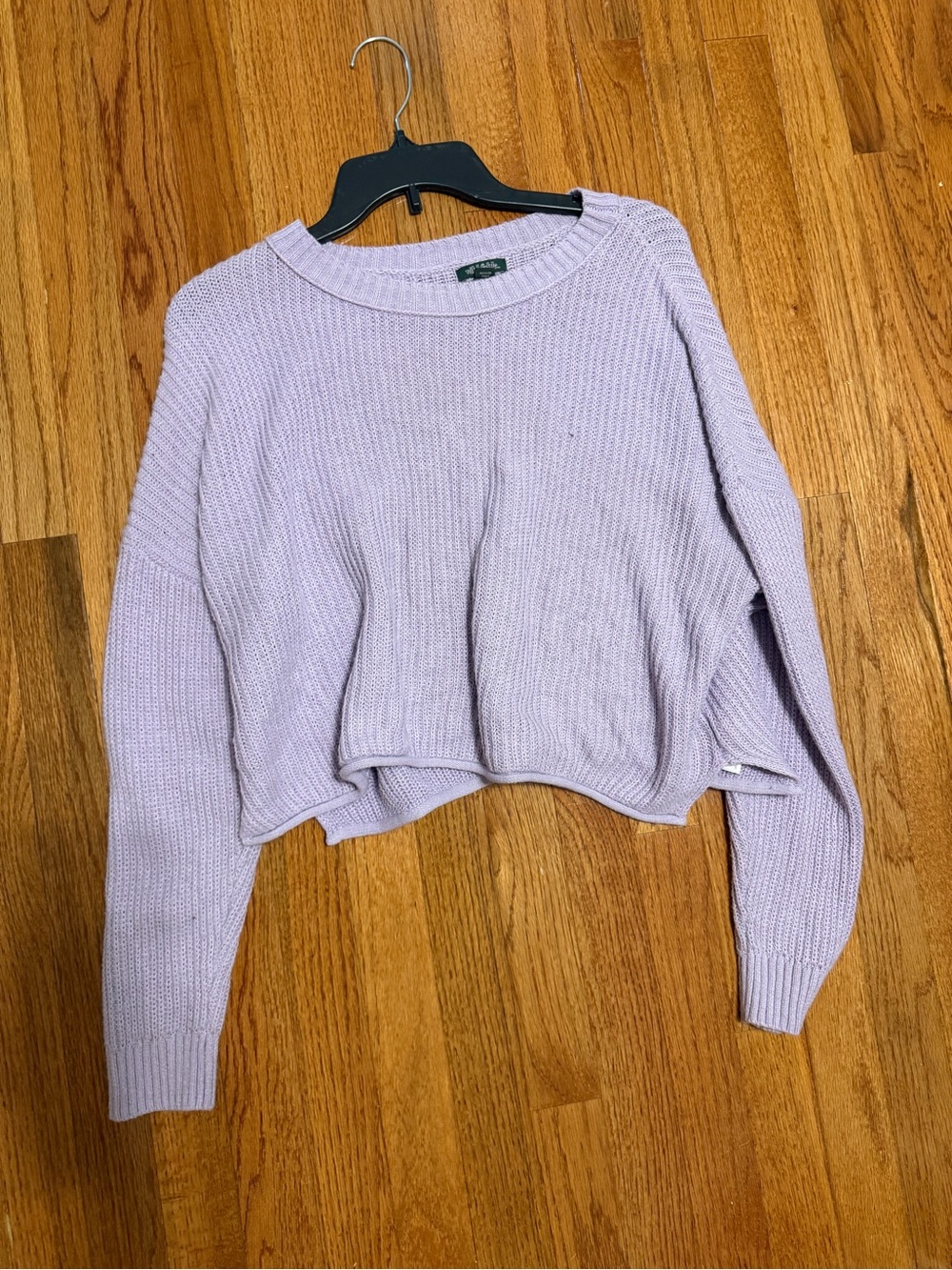 wild fable Lavender Cropped Crew Neck Sweater